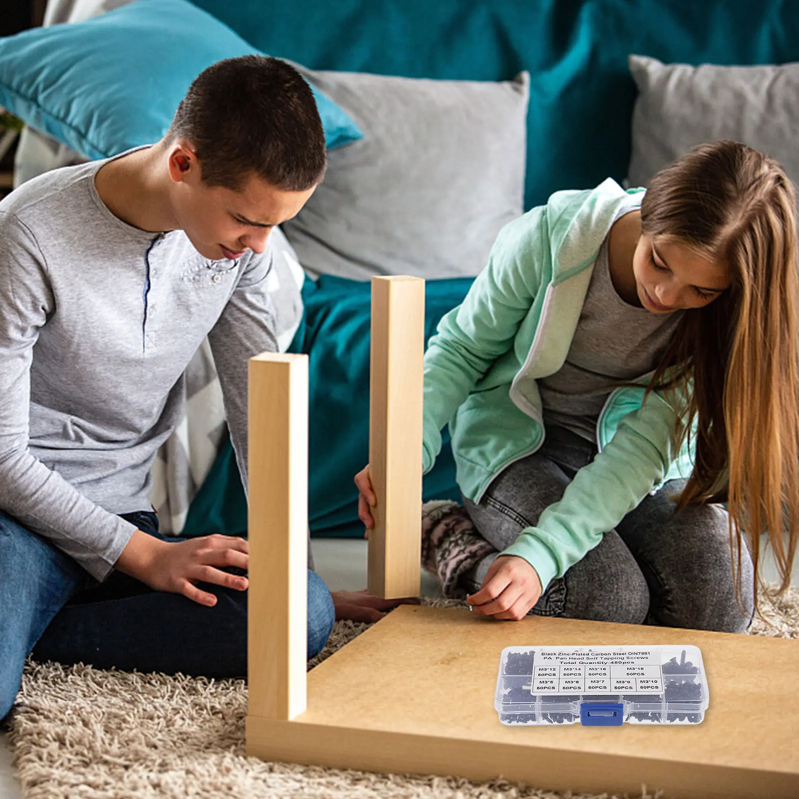 

Набор саморезов из 450 штук: крестообразные винты с полукруглой головкой из углеродистой стали, высокопрочные, для самостоятельной сборки