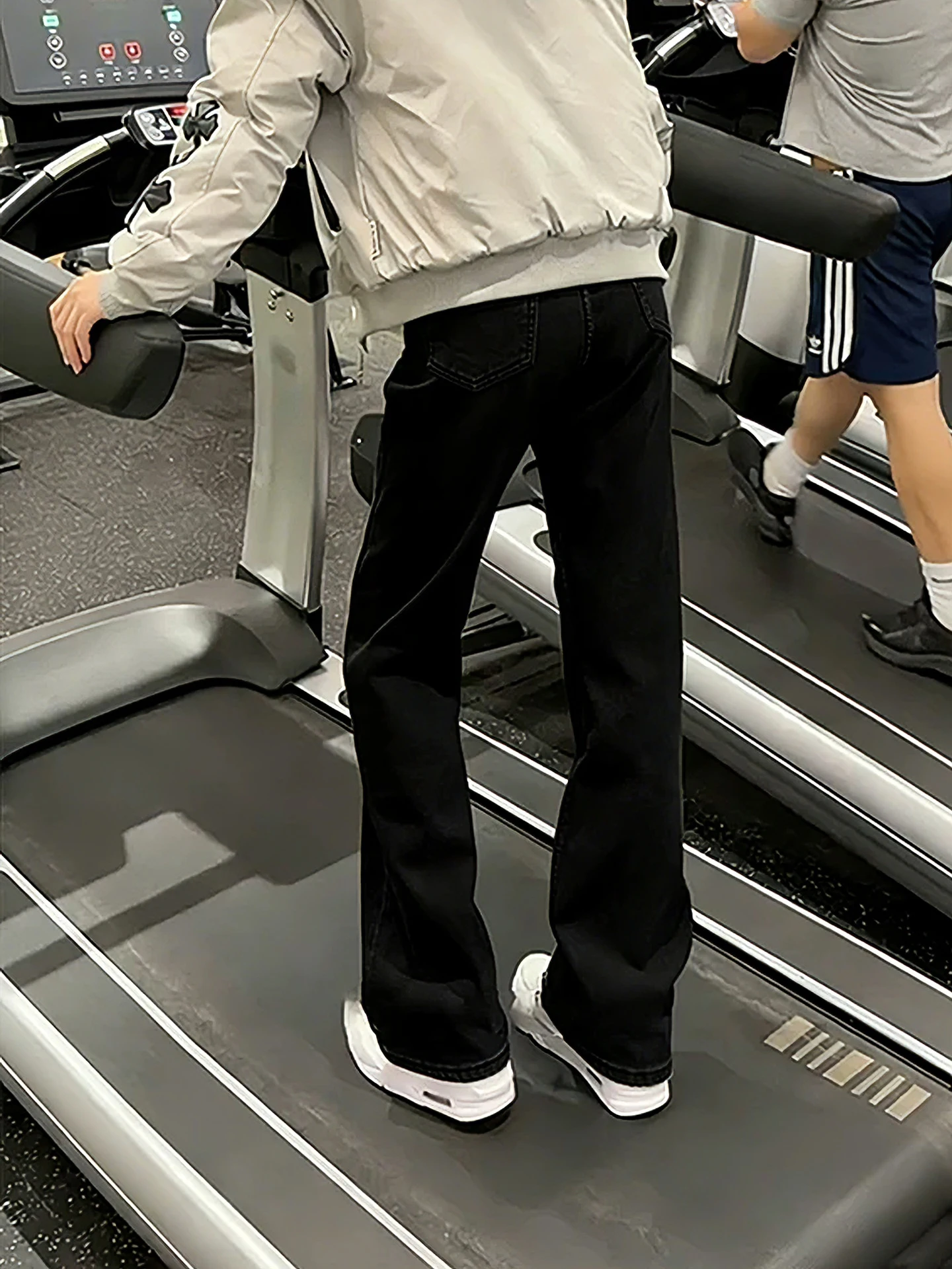 

Bla Fce Lined Curved Blade Jeans Men's Slim Fit American Sle Vibe Straight Leg Micro Flared Pants Low Waist Spring Youth