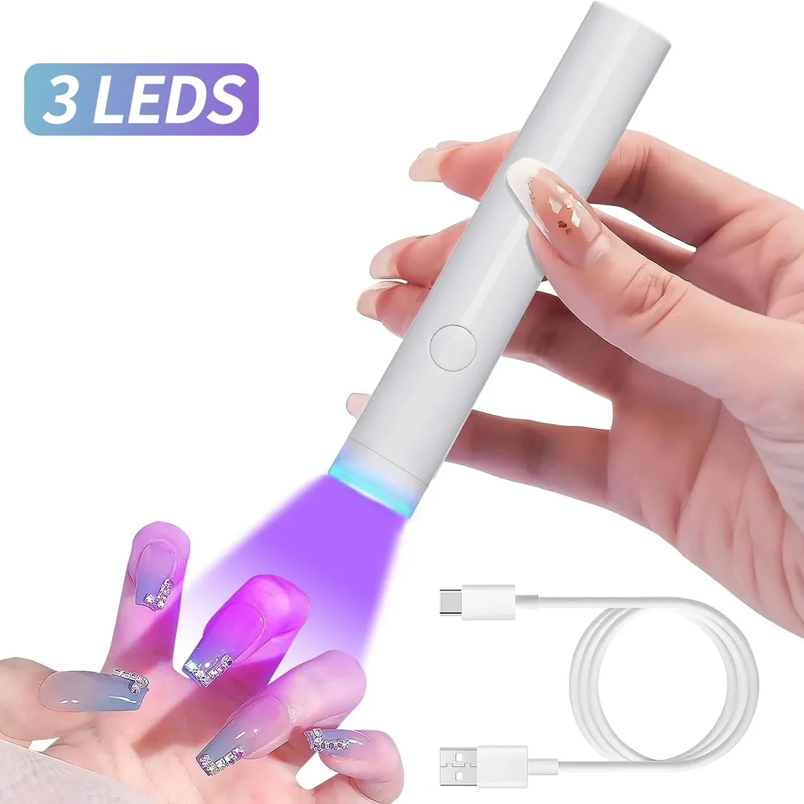 Portable Nail Lamp Salon Quick Dry USB Nail Dryer Machine Home Phototherapy Tools Rechargeable UV LED Mini Flashlight Pen