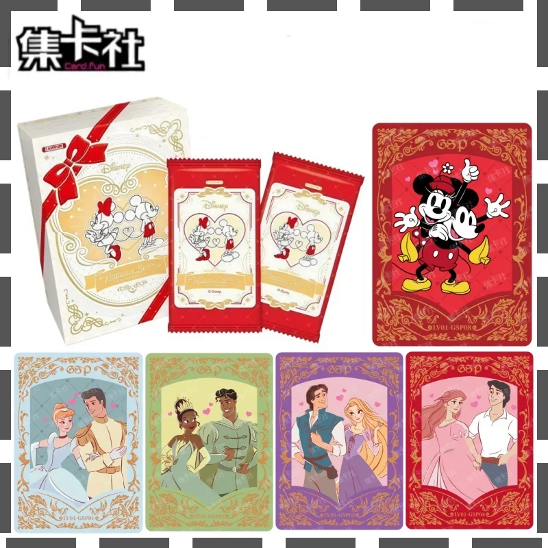 カード・ファン-ディズニー-プレミアムシリーズ-コレクターズカード-ミッキー、ミニー、プリンセス、カップルのイラスト。ファンやカードコレクターのための商品。