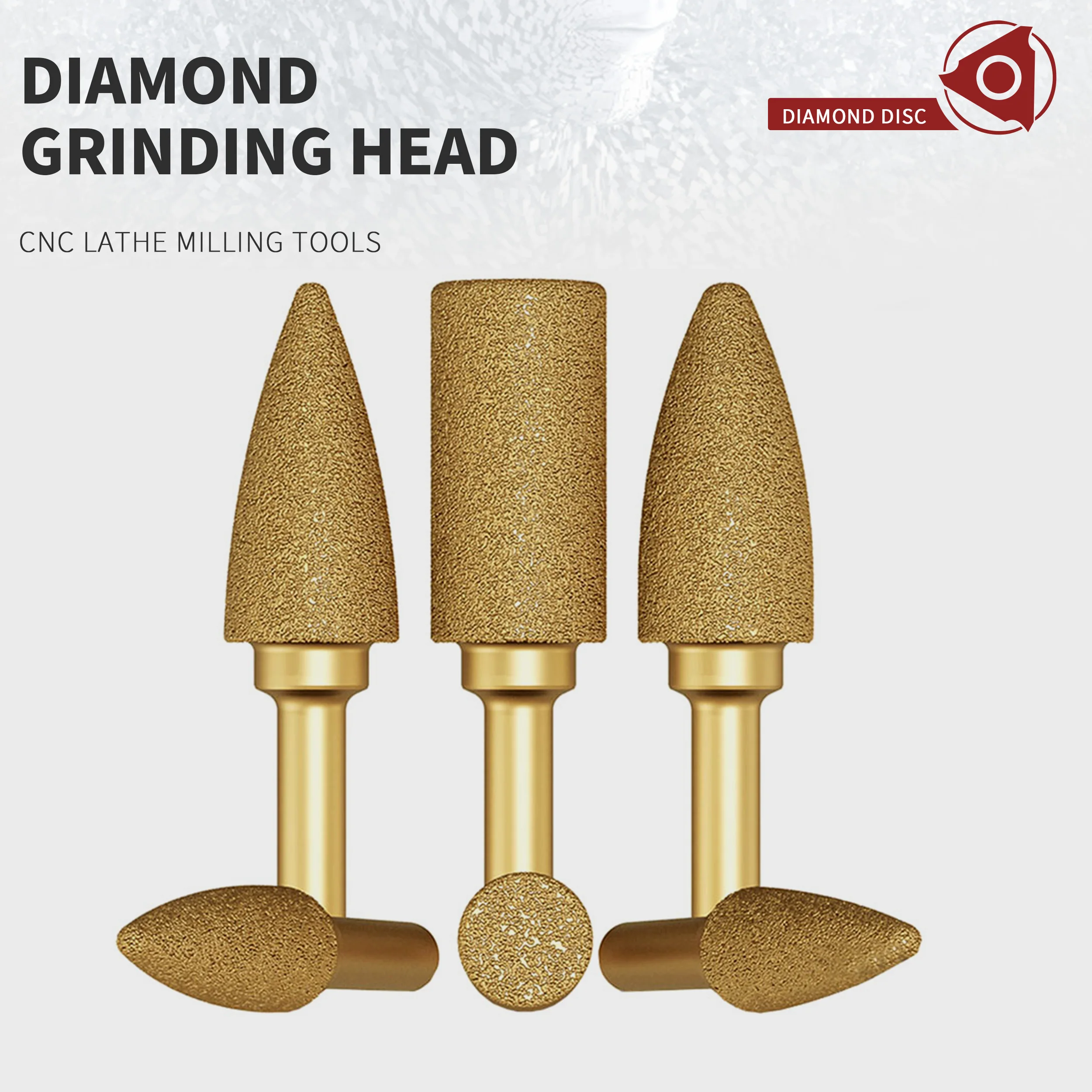 6mm Diamond Grinding Head Cylindrical Bullet Alloy Jade Cast Iron Grinding Rod Hand Electric Drill Polishing Brazing Grind Head