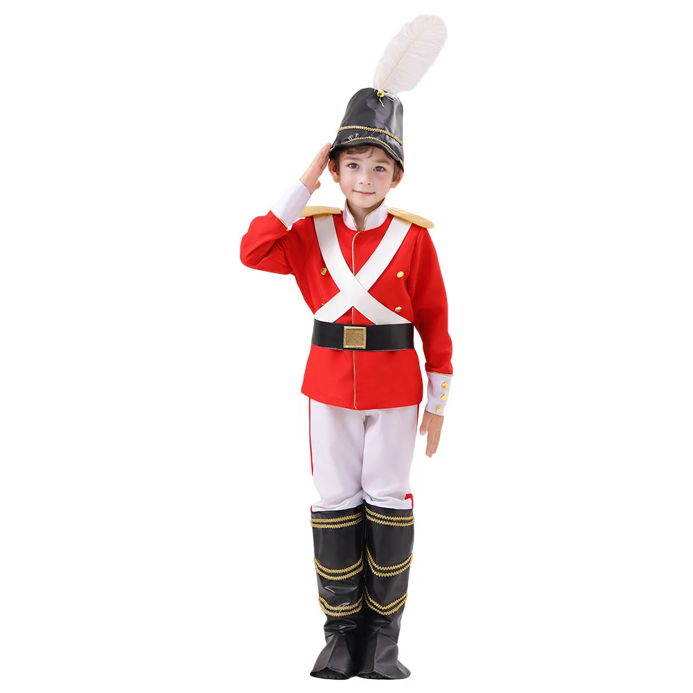 2025 Christmas Toy Soldier Costume for Kids Boys Nutcracker Toy Solider Uniform Fancy Dress Halloween Costumes