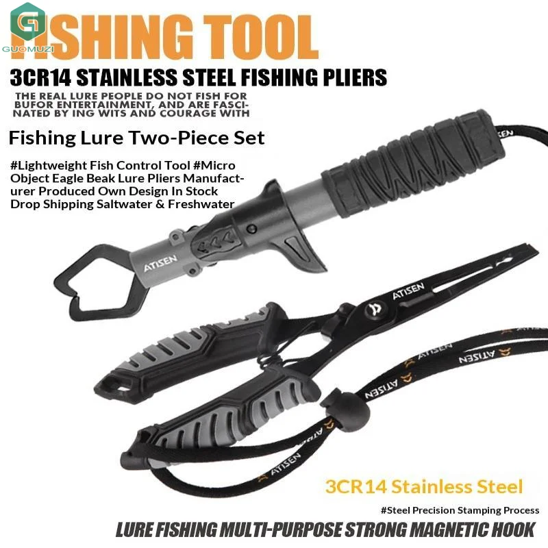 

Stainless Steel Fishing Gripper Professional Fishing Lip Grabber Tool Fish Grabber Clip Fish Control Tackle For Fresh Saltwater