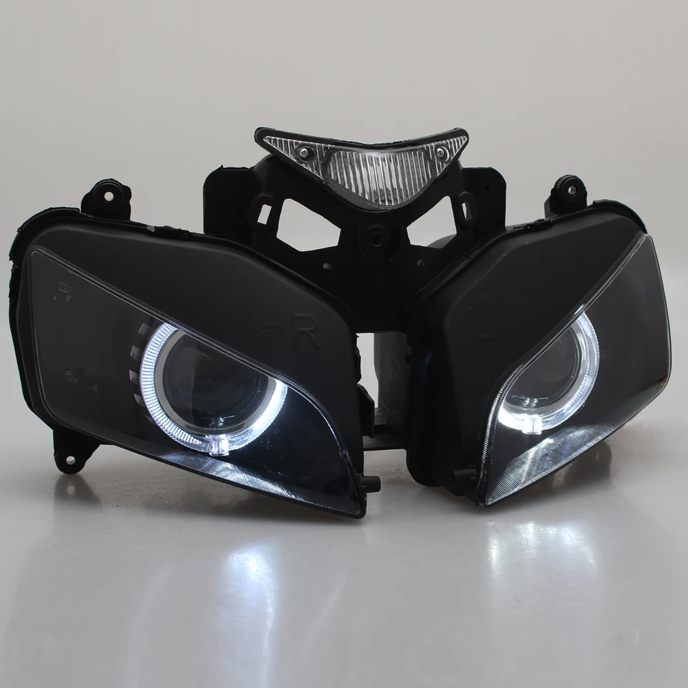 

HID Bi-Xenon projector lens light system Motorcycle Fully Assembled Headlight White LED Angel Eye For Honda CBR1000RR 2004-2007