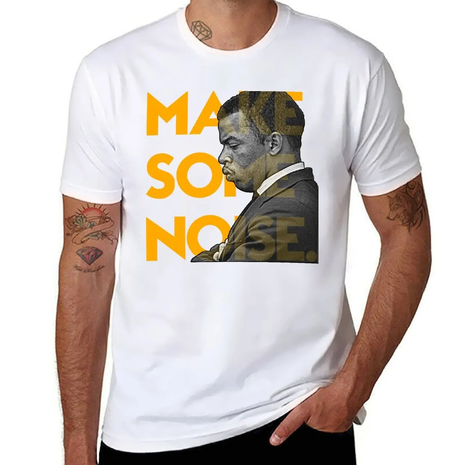 

John Lewis // Make Some Noise Good Trouble FanArt T-Shirt cotton t shirt pack anime t shirts for man T-Shirt
