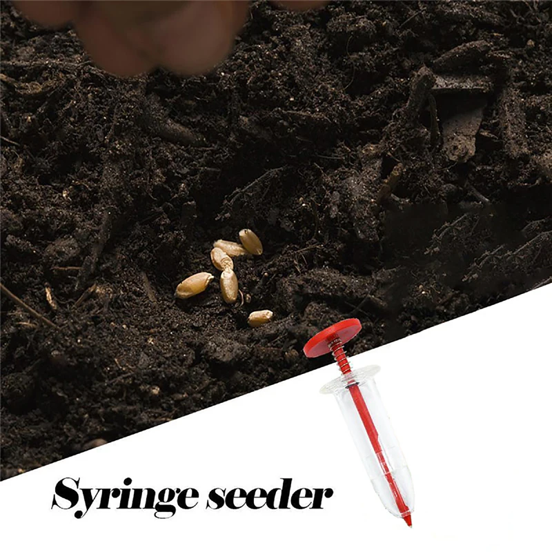 Syringe Seeder Mini Seed Sowing Dispenser Garden Precision Seeding Fertilizing Planter Manual Sower Flower Bed Gardening Tool