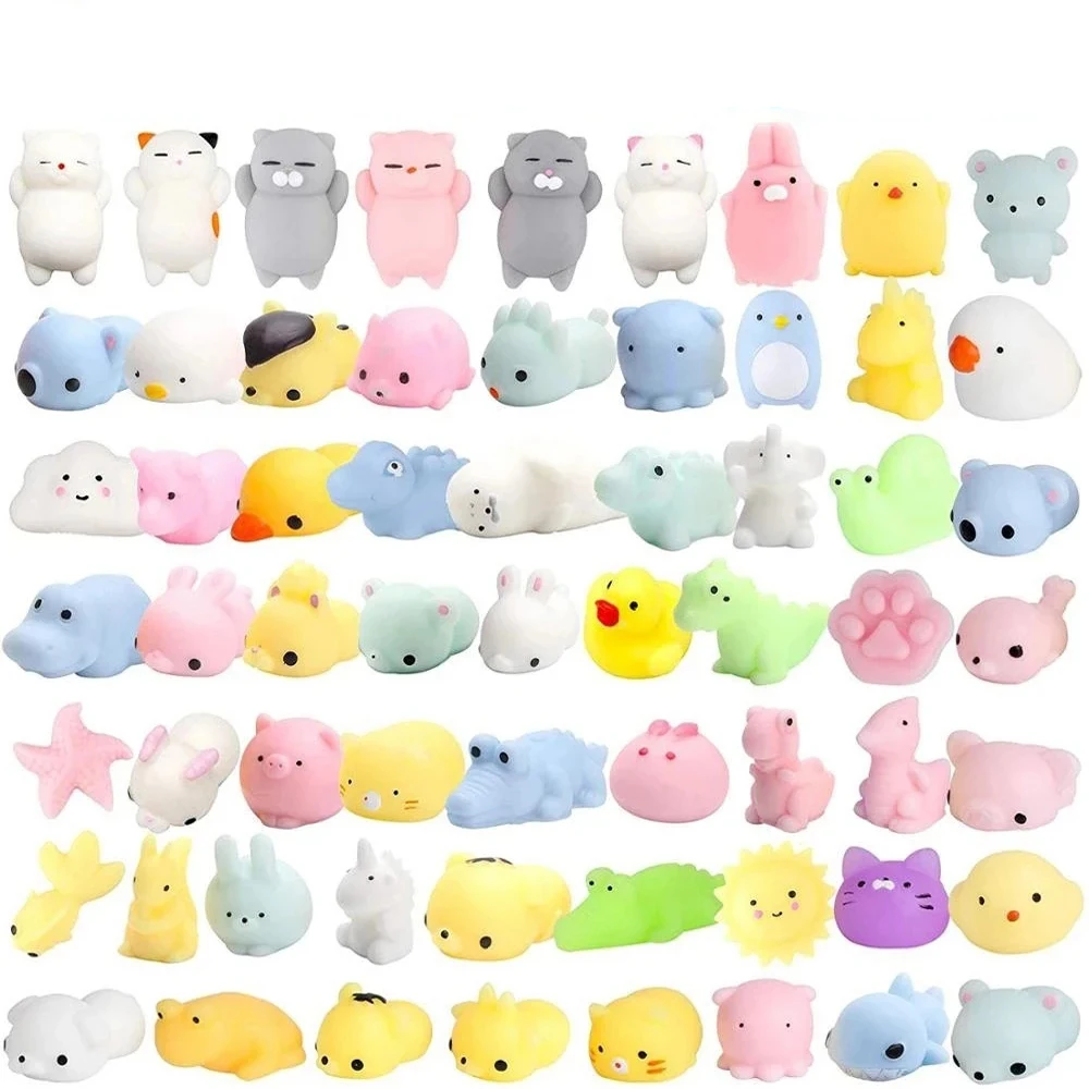 

100PCS Kawaii Squishies Mochi Anima Squishy Toys For Kids Antistress Ball Squeeze Party Favors Stress Relief Toys For Birthday