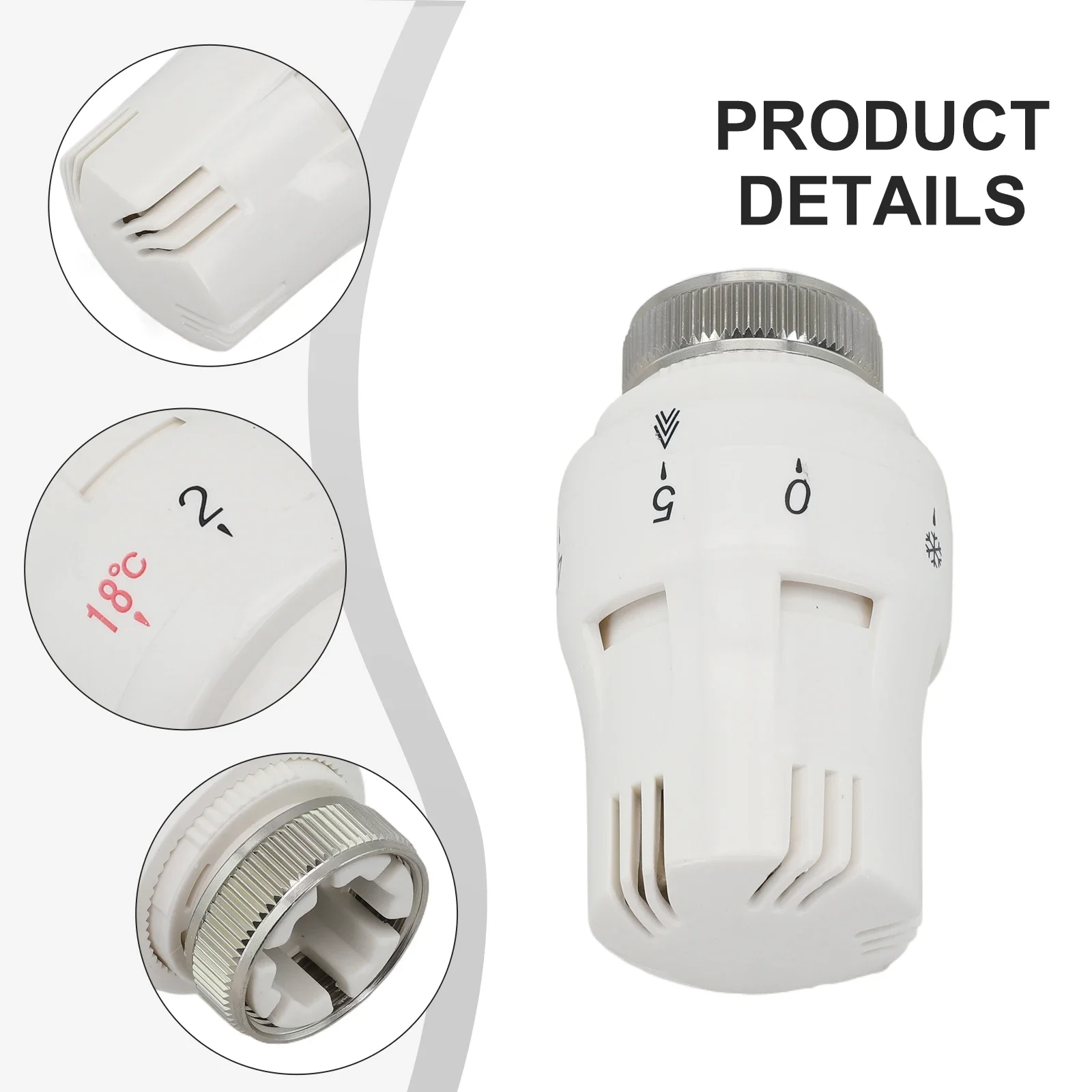 Automatic Control Manually Water Heating White Comfortable Household Heating Plastic Radiator Thermostatic Valve