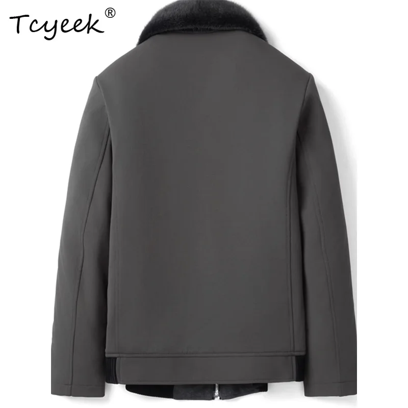 Tcyeek Natural Fur Jacket Men's Warm Winter Clothes High-end Removable Inner Liner Fur Coat Mens Luxury Parka Jackets Sobretudo