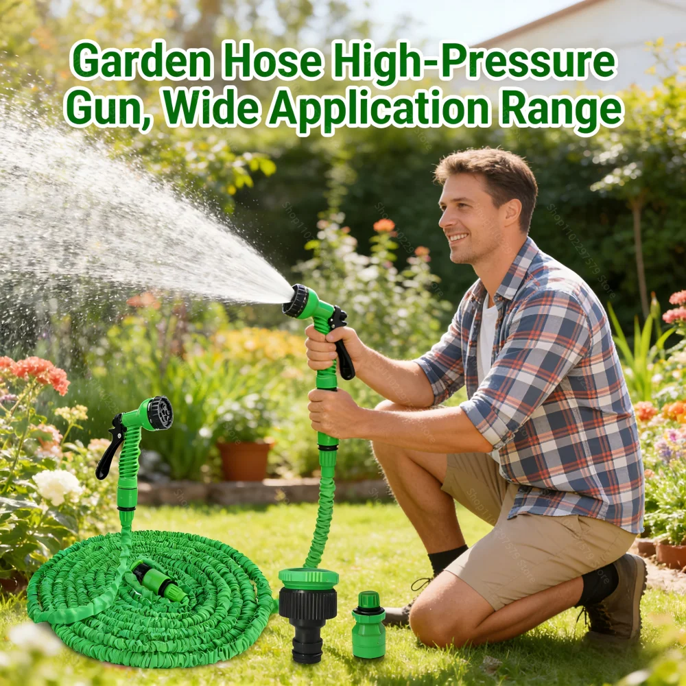 

Выдвижной шланг-распылитель высокого давления для мойки автомобилей, многофункциональный инструмент для полива сада и уборки на открытом воздухе