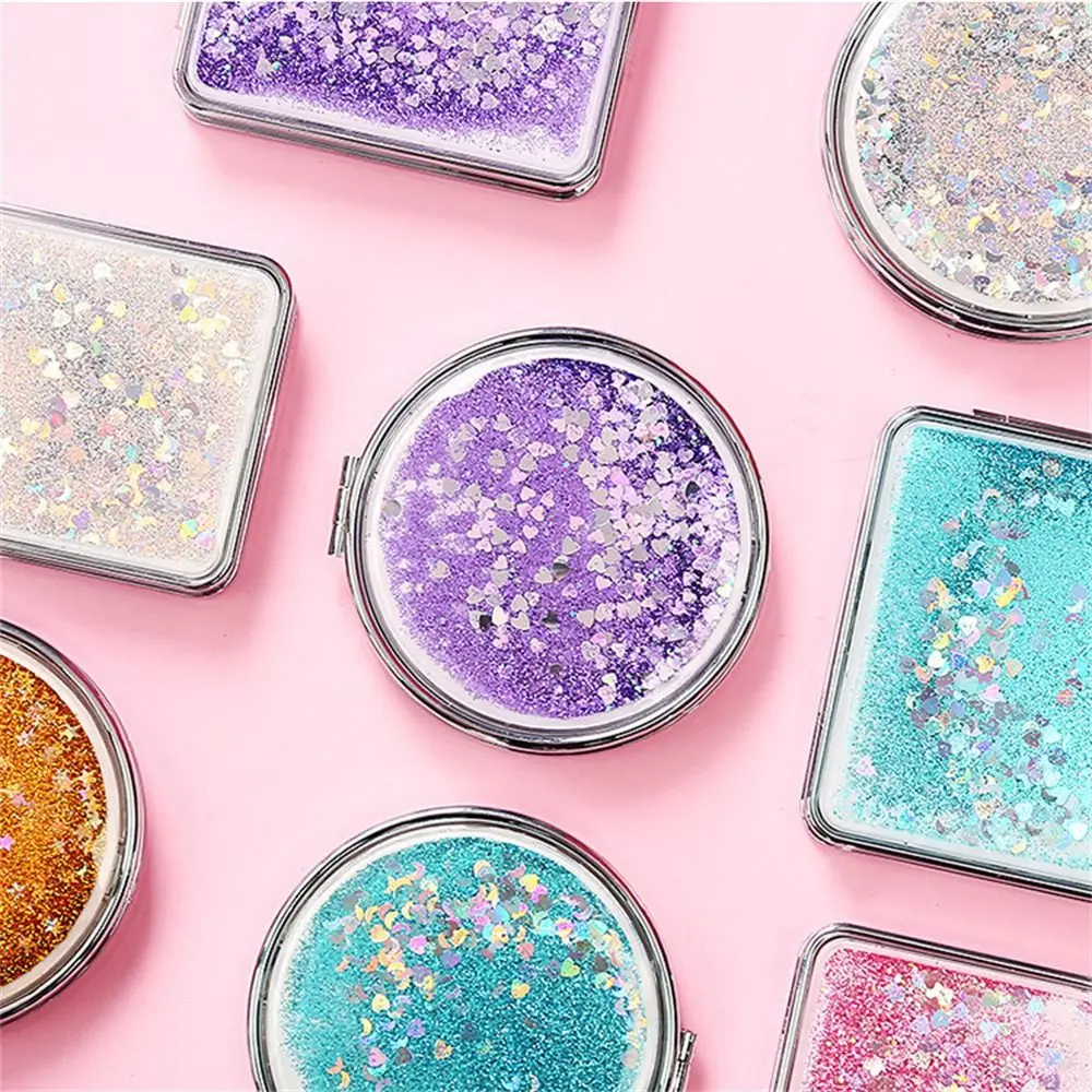 Cosmetica Gereedschap Drijfzand Make-upspiegel Vergrootglas Glanzende Bling Opvouwbare spiegel Staande ijdelheid Compacte zakspiegel Meisjes Dames