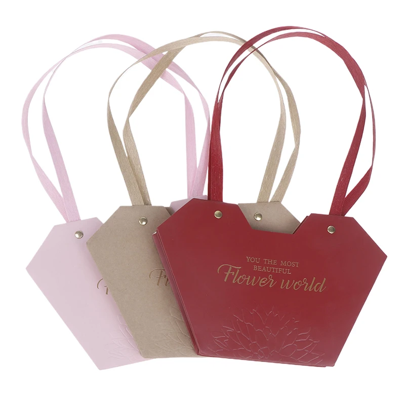 Borsa a mano a forma di cuore scatole a mano Bouquet regalo di caramelle di fiori sacchetto di imballaggio per composizioni floreali forniture per feste in materiale floreale fai da te