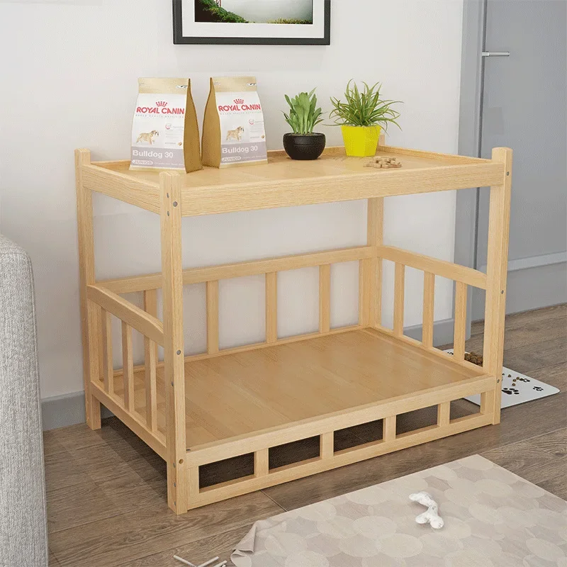 

Solid Pine Bunk Indoor Pet Furniture Luxury Wooden Pet Loft Bed Dog Sleeping Bed Platform