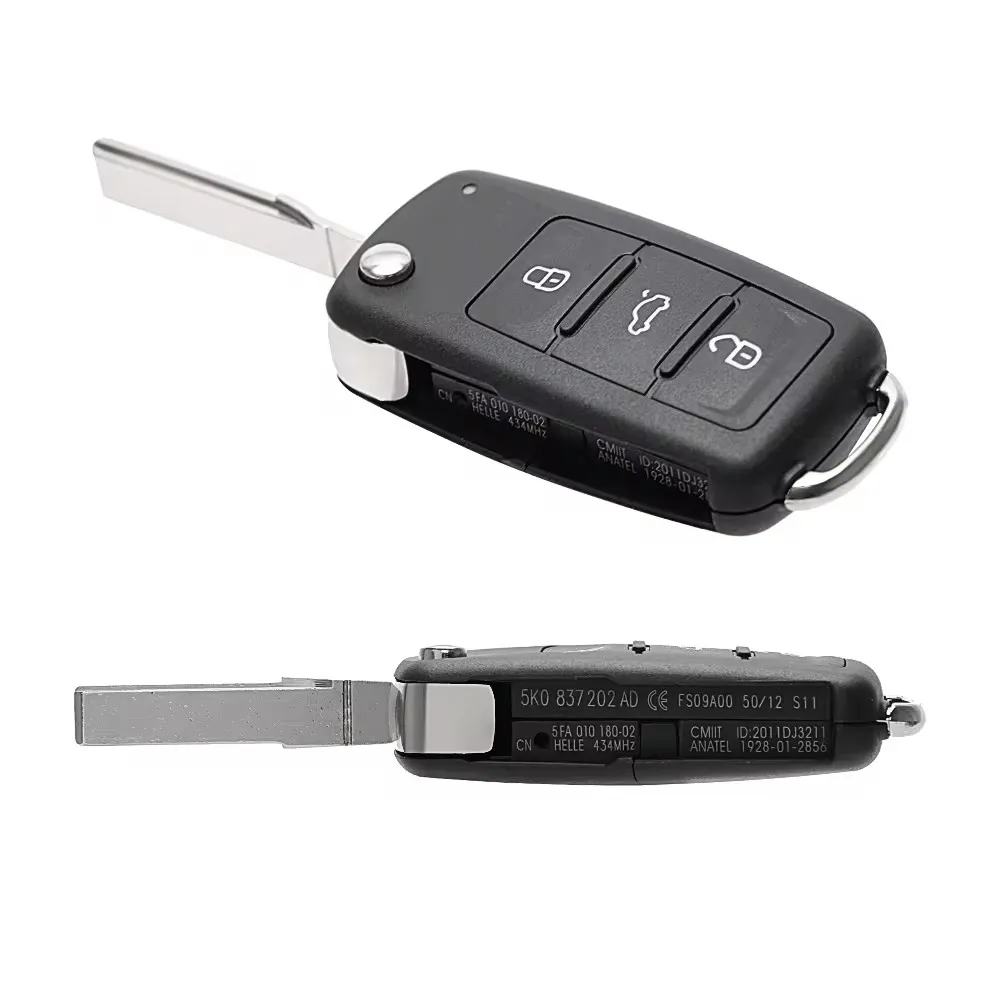 Jingxin 2/3/4-Tasten Autoschlüsselgehäuse für VW Beetle/Caddy/Eos/Golf/Jetta/Polo/Scirocco/Tiguan/Touran/UP Leere Autoschlüssel Fernbedienung Klappschlüssel – Detail 4