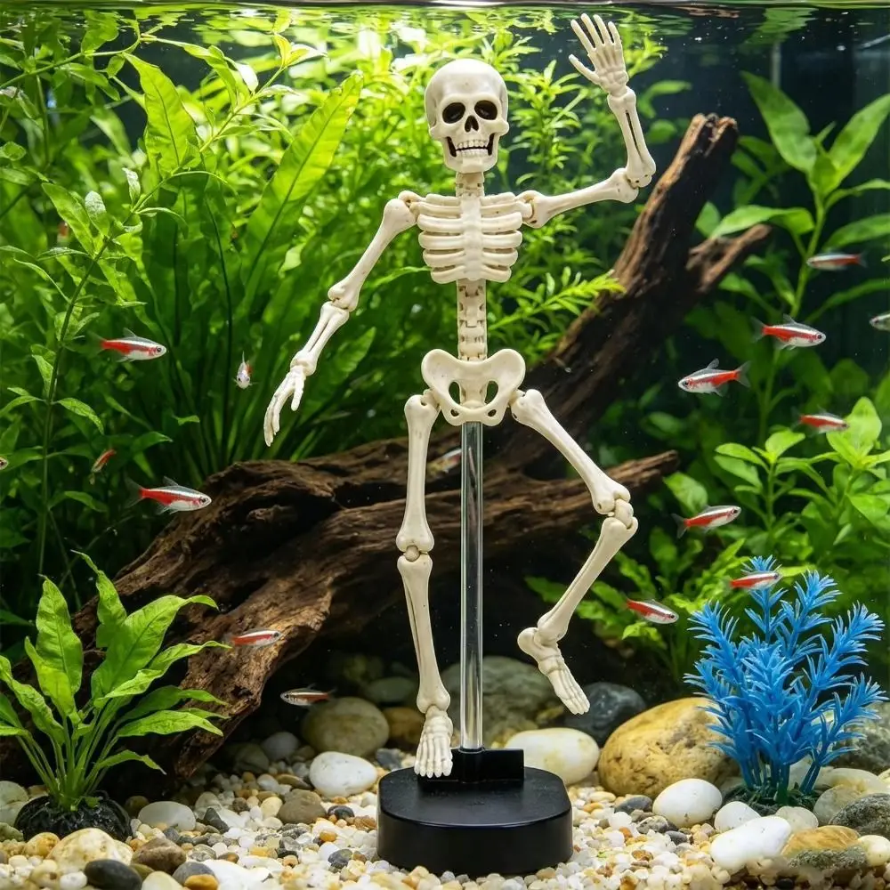 Air-Driven Dynamic Skeleton Aquarium Decoration Floating Design with Air Tube Fish Tank Decorations Dancing Motion
