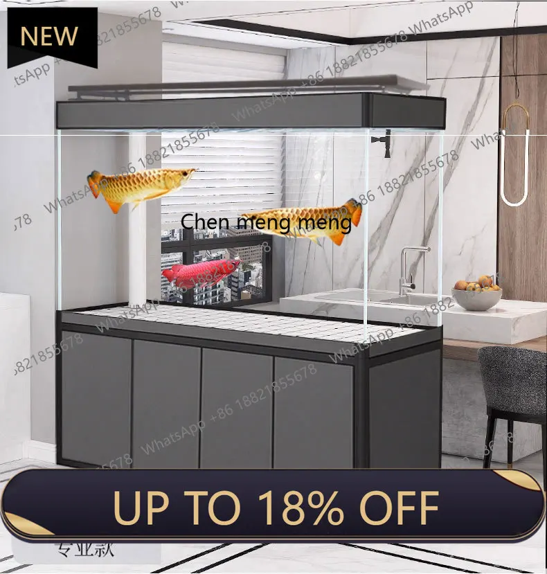 

E153 Fish tank living room ultra-white glass bottom filter water-free arowana tank silent medium and large aquarium