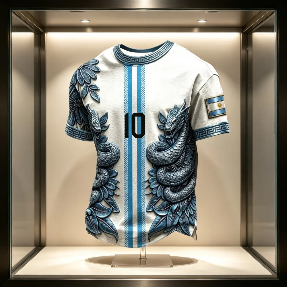 New Argentina Samsung Fan Concept Football Jersey 3D Quick Drying Sports Casual Training  Men's T-shirt Top Family and Kids Tees