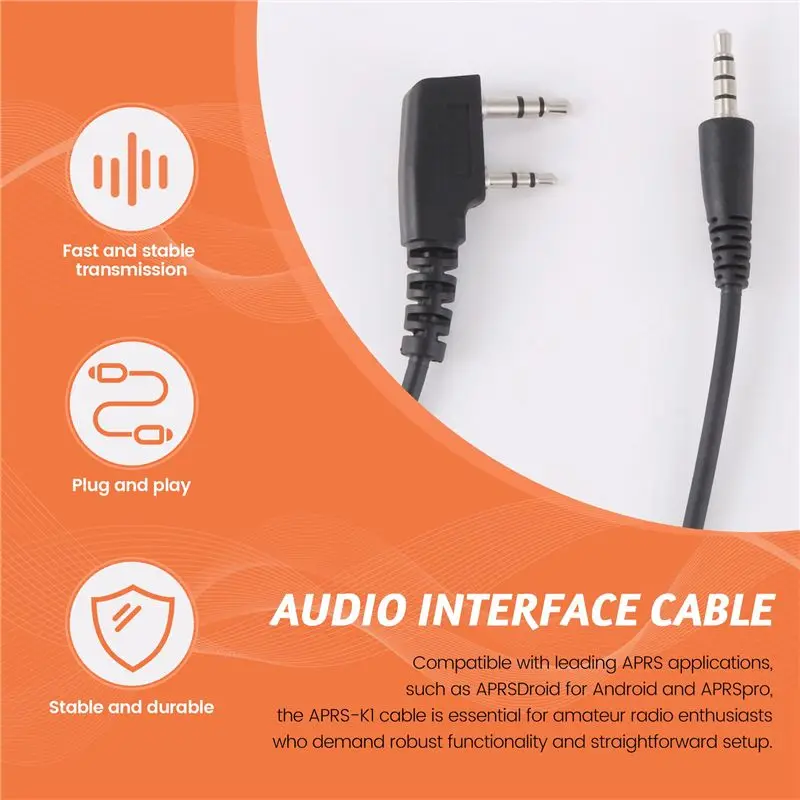 FULL-APRS-K1 kabel interfejs Audio kabel do Baofeng/Kenwood/Wouxun/TYT Quansheng Android(Aprsdroid)-IOS (Aprspro) — zdjęcie produktu 3