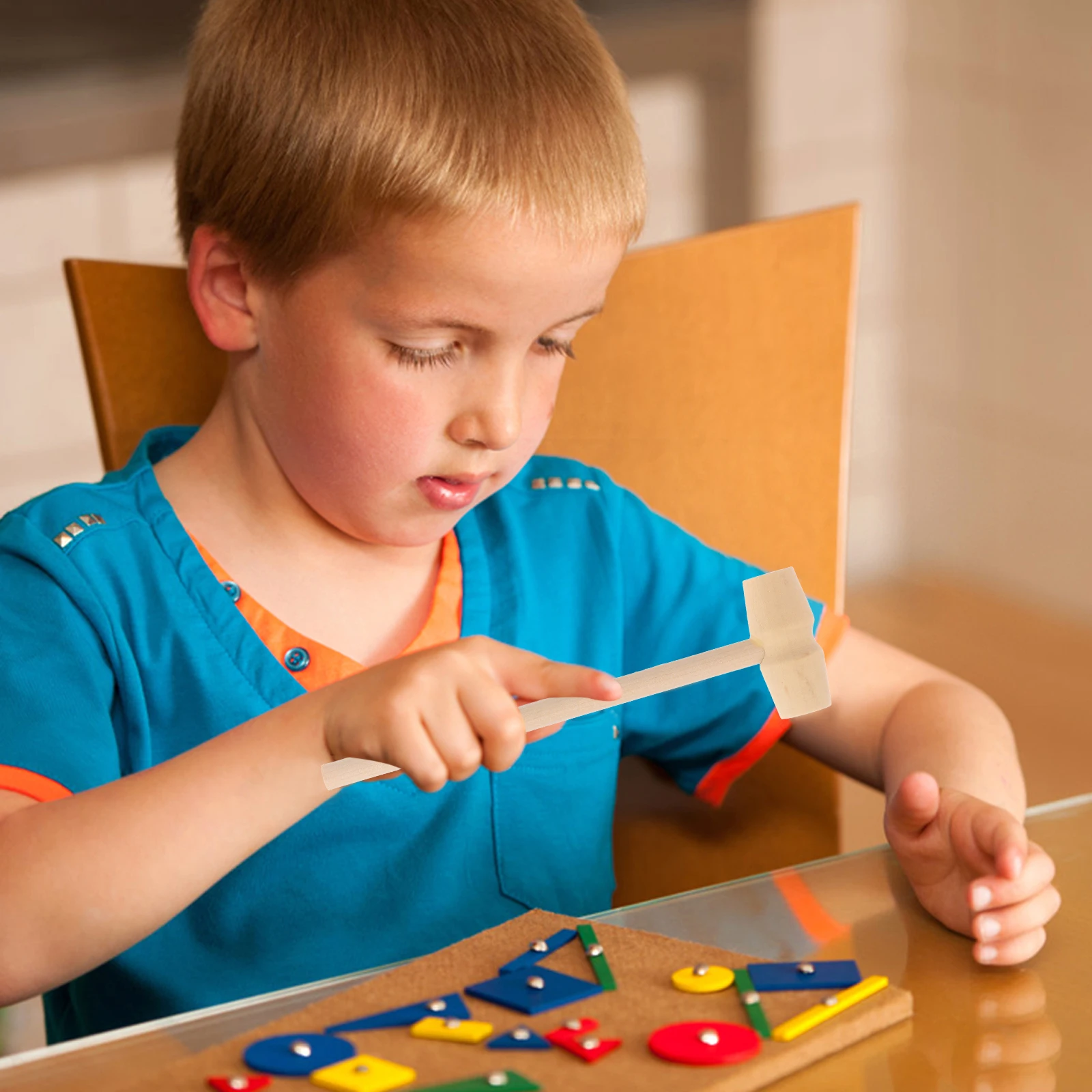 20 Peças Mini Martelo Infantil de Madeira Maciça Não Acabada para Coordenação Motora e DIY
