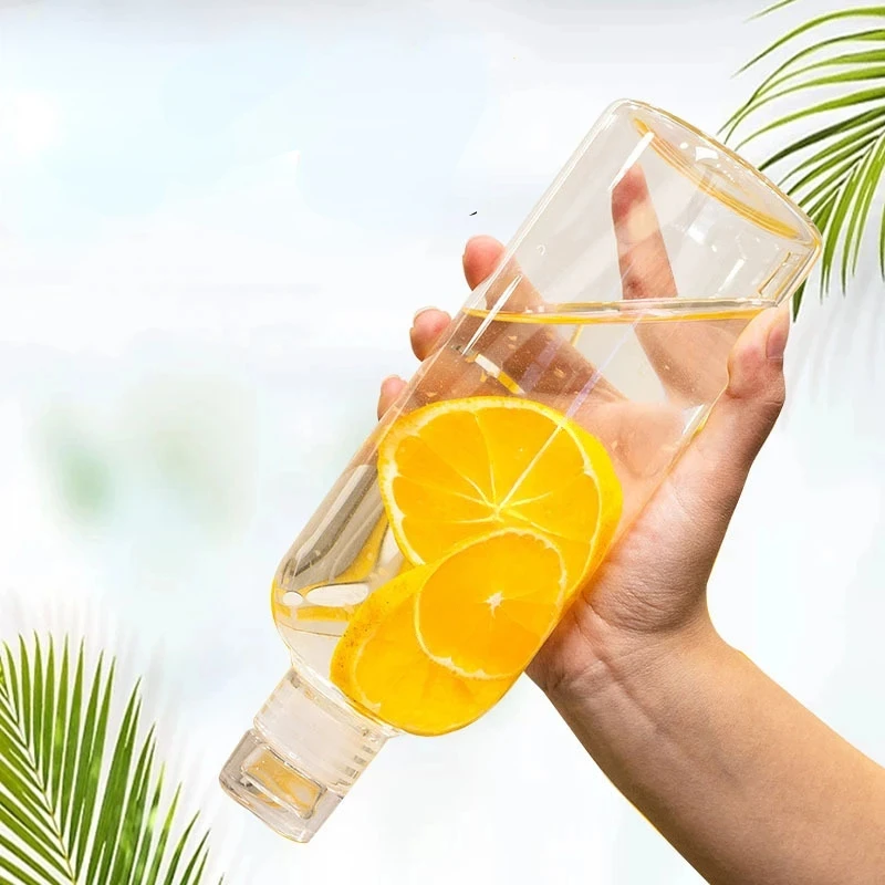 300-1000ML Glass Water Bottle Large Capacity Multi-function Creative Simple Milk Cup Portable Transparent Outdoor Sports Bottle
