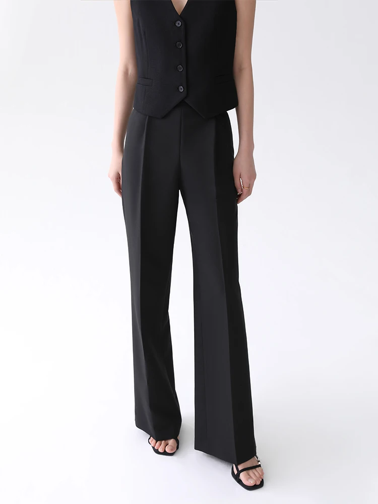 Slimming High Waist Straight Leg Suit Pants Women's Casual Trousers Spring Autumn Simple High-End Feeling Wide Leg Pants