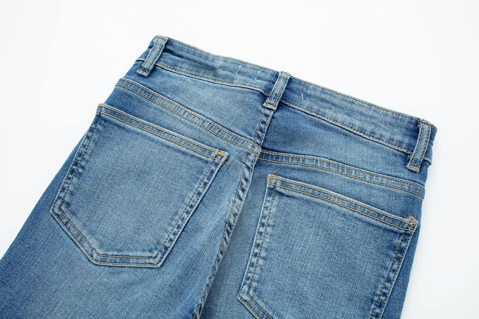 봄 가을 슬림핏 데일리 여성 청바지 캐주얼 올 매치 미드 웨이스트 플레어 바지 아메리칸 스타일 빈티지 통근 바지