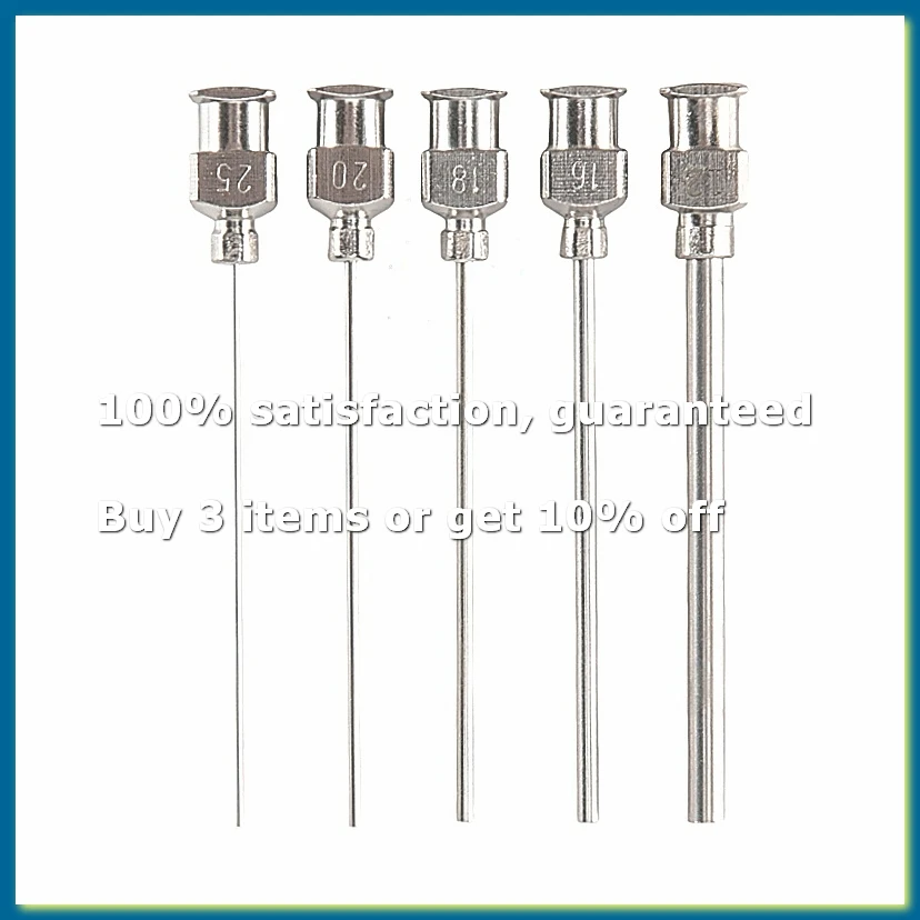 ●5Pcs Gauge Blunt Stainless Dispensing Syringe Needle Tip 12/16/18/20/25/38G-ABFB