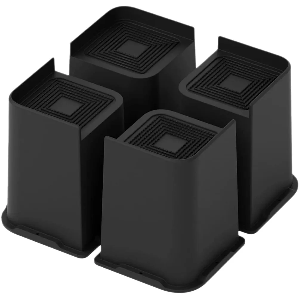 4Pcs Premium PP Bed Risers Heavy Duty Furniture Risers for Bed Sofa Couch Table Desk Chair Raising Blocks Extra Storage Space