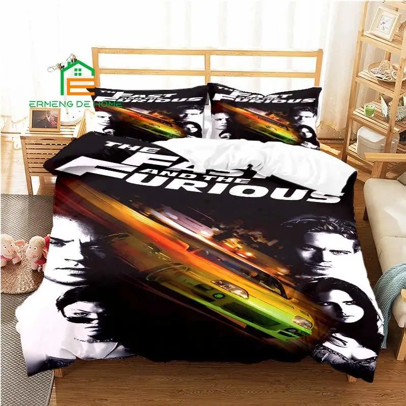 Fast and Furious Pattern Duvet Cover Set Bedding for Aldult Kids Bed Set Game Quilt Cover Comforter Cover Bedding Set