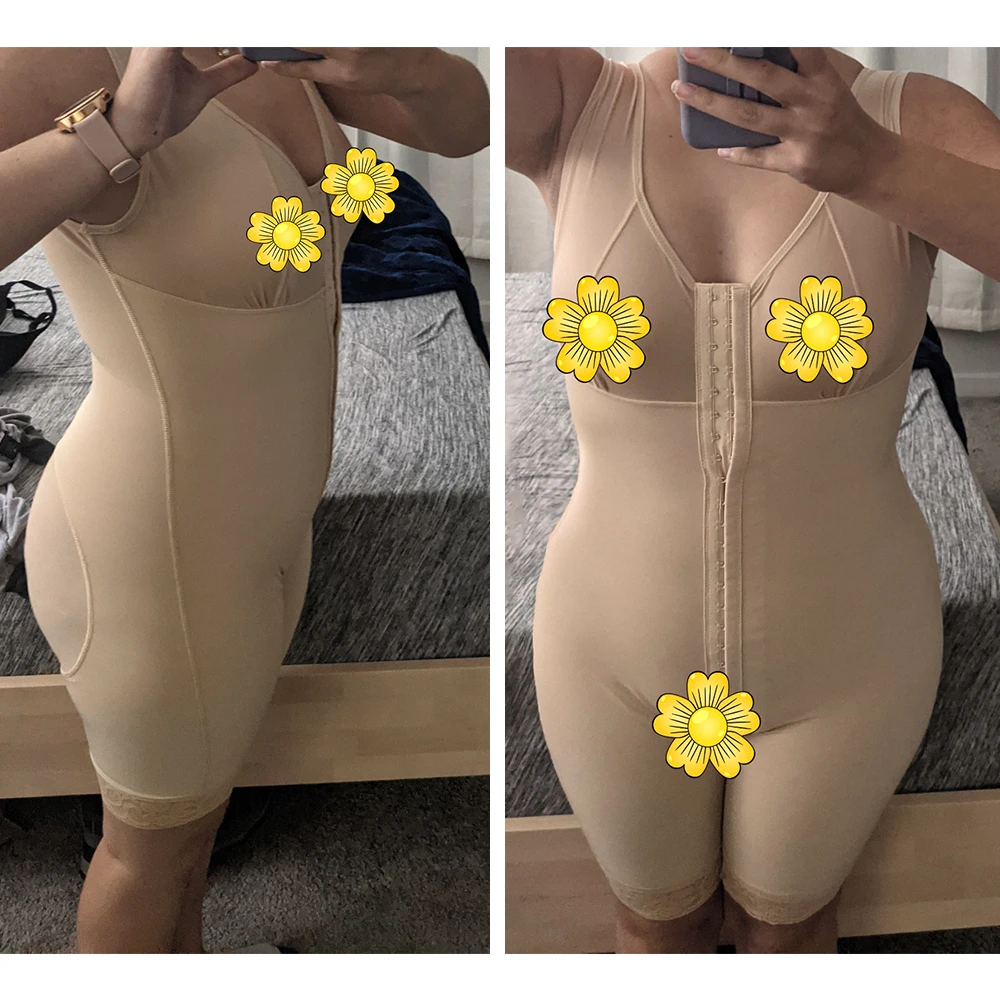 Plus Size Stage 2 Faja High Compression Body Shaper Tummy Slimmer Postpartum Fajas High Compression Body Suit Shapewear Women