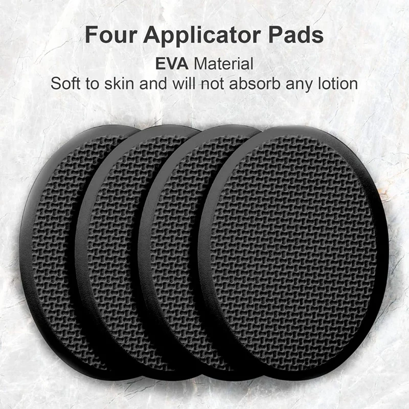 ABBN-Rückenlotion-Applikator mit langem Griff und 4 austauschbaren Pads, ideal für junge Leute und ältere Menschen – Schwarz.