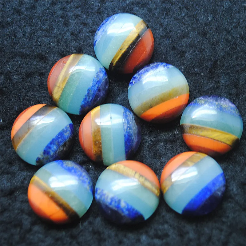 

3PCS Natural Gemstone Cabochons Round Shape 20MM No Hole Loose Beads Cabs For Women's Bracelets Making Accessories Free Shipping