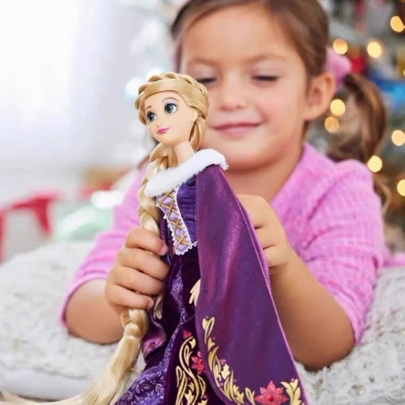 Authentic Disney Rapunzel Princess Mermaid Princess Winter Limited Edition Festival Series Doll Handmade Girl Birthday Gifts