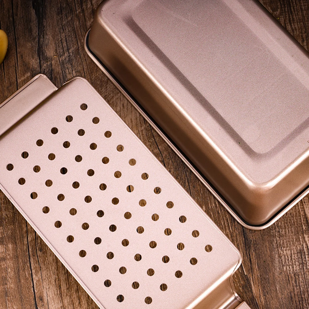 قالب الكعكة طلاء صحي صندوق نخب مستطيل مع صينية تصريف قابلة للفصل غير لاصقة قالب الكعكة مقلاة خبز أدوات الخبز