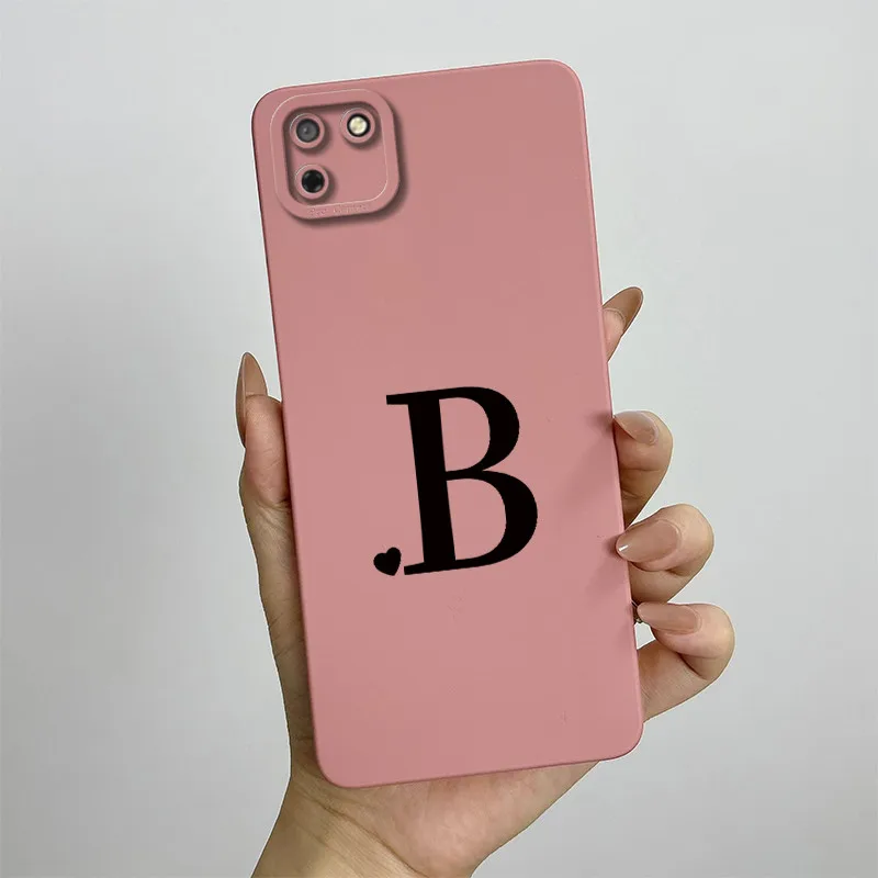 For Huawei Y5P Case Huawei Y5P 2020 Phone Case DRA-LX9 Cute Couple Letters Square ShockProof Soft TPU Silicone Back Cover Fundas