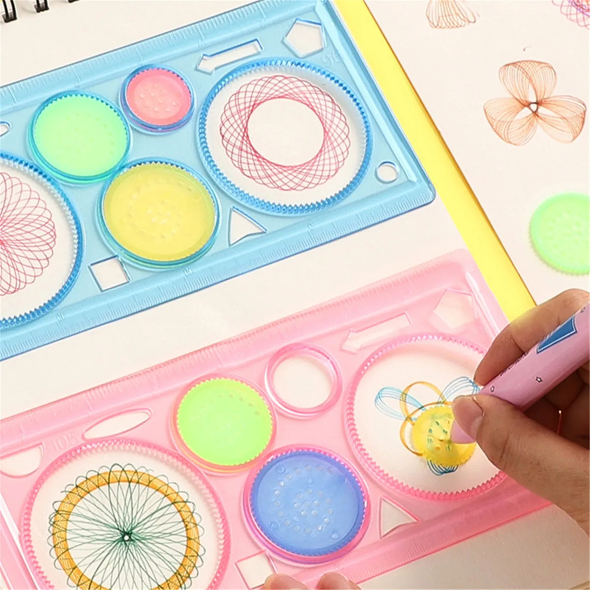 Magic Spirograph Drawing Toys Set for Kids, Wanhua Ruler, Geometria, Modelo de Pintura Espiral, Melhorar o Início, Capacidade de Trabalho, 1Pc