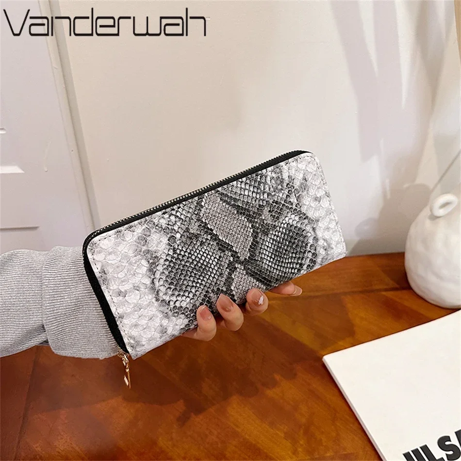 New Fashion PU Leather Women Long Wallets Serpentine Female Portable Brand Design Clutch Girl Lady Gift Cash Purse Sac