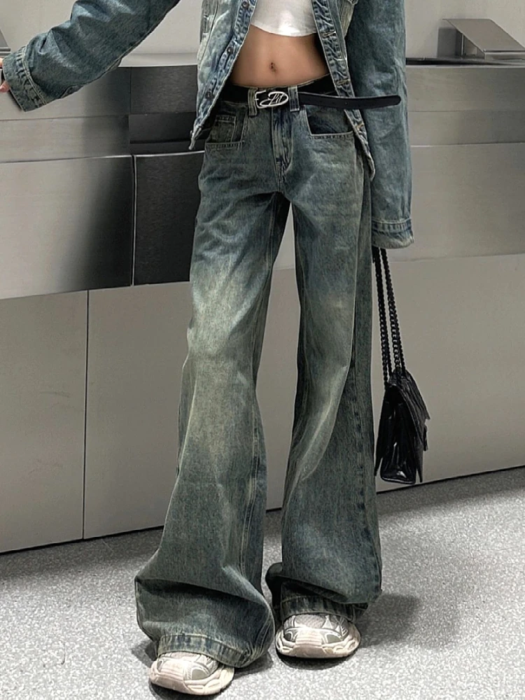 

2025 Autumn Winter Women's Flared Denim Pants Y2k Low Rise Jeans Trumpet Pants Korean Bell Bottom 2000s Stacked Jeans New In