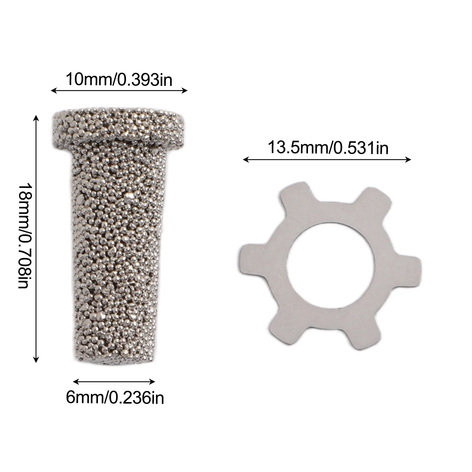 Stainless Steel Filter 10 X 18 Mm Filter Element Breathing Efficiency Excellent Purification For DIY Maintenance