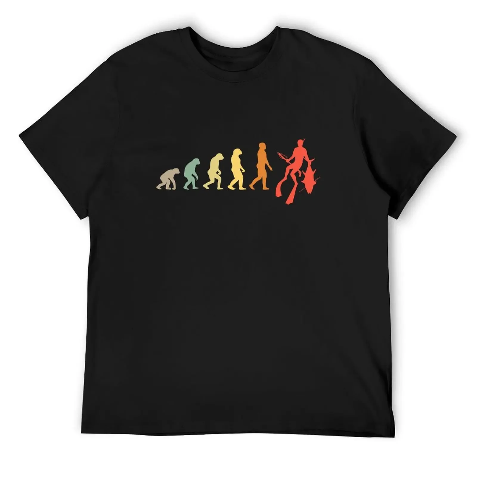 Spearfishing evolution, spear fishing,Spearfishing Human Evolution T-Shirt summer clothes mens plain t shirts