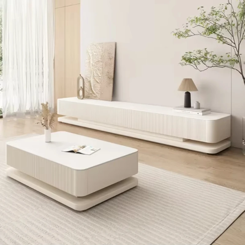 

Luxury living room furniture Modern minimalist TV cabinet set with drawers