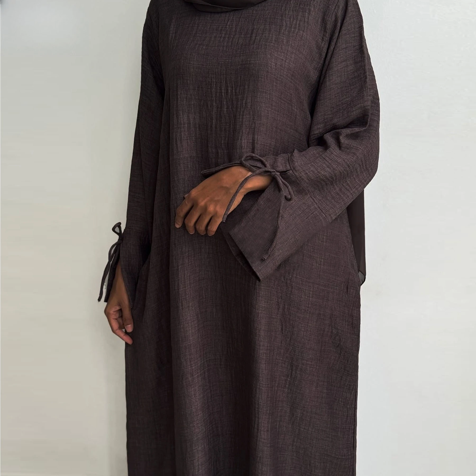 

Dubai Turkey Solid Color Casual Robe LR946