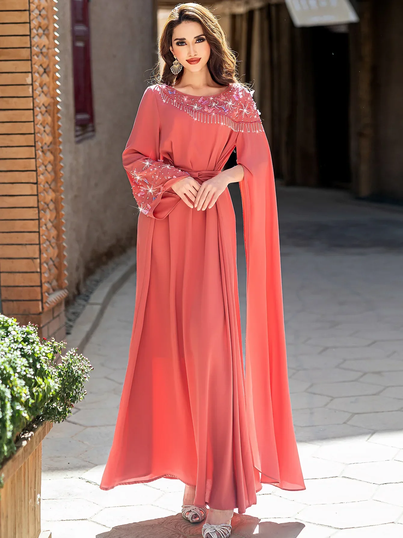 

Роскошные мусульманские платья для женщин: Абайя, Джалаба, Кафтан, Вестидос, Гонг — с бриллиантами и узором «Бабочка» для Рамадана и Ид, в стиле Дубай