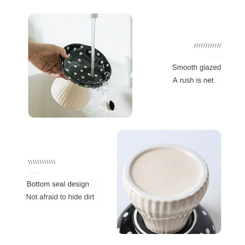Creative Mushroom Bowl Dog Rice Cat Food Water Food Bowl Ceramic High Foot Protection Neck Protection Anti Overturning Pet Bowl
