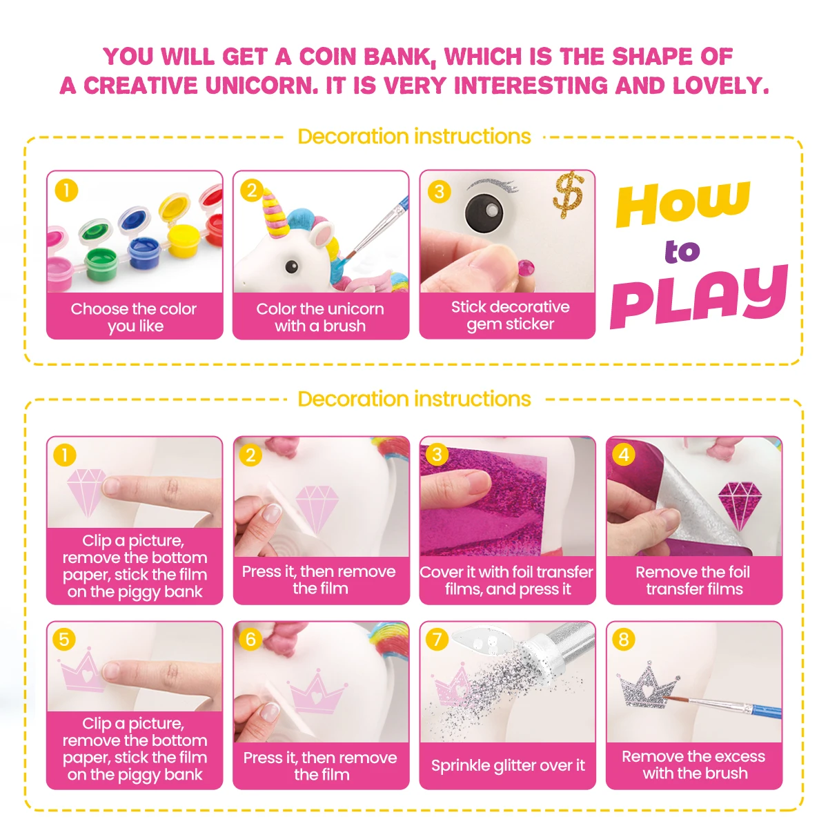 DIY-kleursticker en schilderij spaarvarken, graffiti-opslag, stimuleert de praktische vaardigheden van kinderen en financiële management