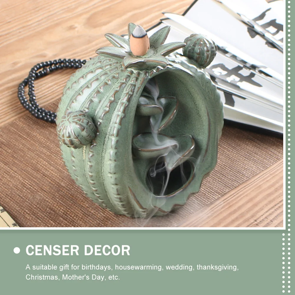 

Ceramic Cactus Backflow Incense Burner Stress Relief Relaxation Air Purification Home Decoration Wedding Present