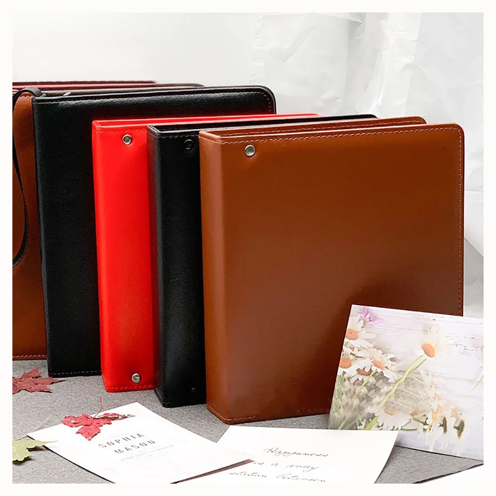 A5 Coin Binder PU Leather Collection Album Storage Sheets 30mm 40mm Coin Pocket Pages Inserts with Flap Coin Collecting Sleeves