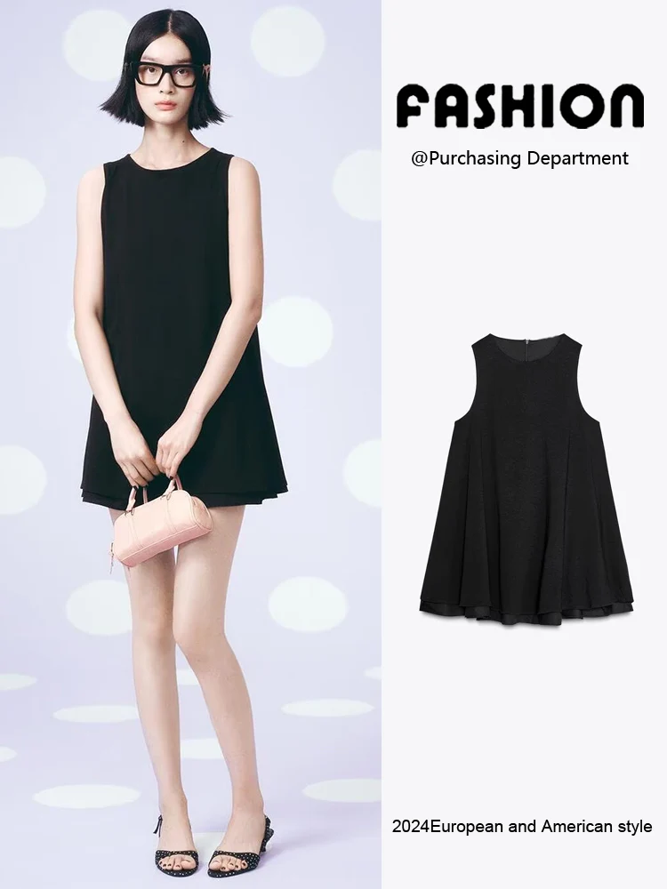 

Faionable Slimming round Ne Svel Wide Hem ort Dr New Arrival Women's Clothing Summer 2025 Ele Sle Par ...