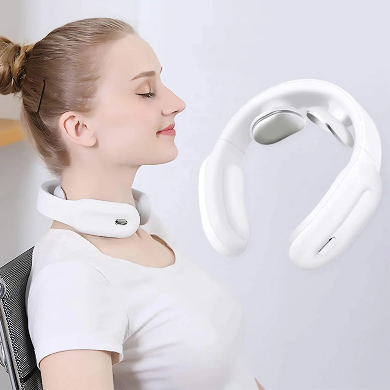 

Electric Neck Massager Massage Pain Relief Tool Health Care Relaxation Cervical Vertebra Physiotherapy Sleep aid Ems machine Spa