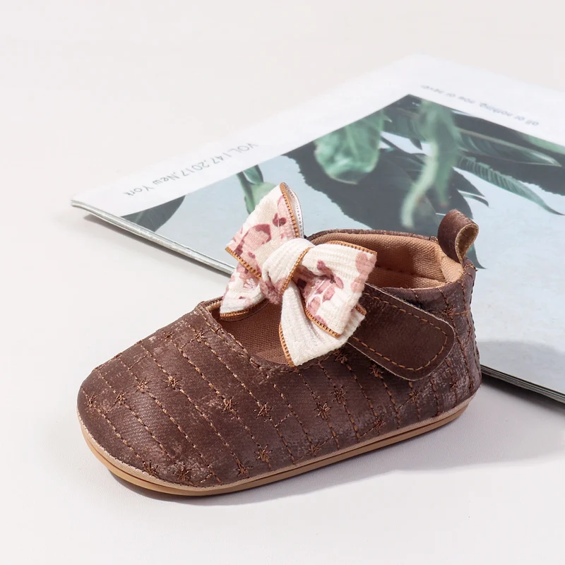 أحذية أطفال بناتي للمشي لأول مرة للاستخدام الداخلي والخارجي للربيع والخريف لـ 0-18 شهرًا، نعل ناعم ومريح